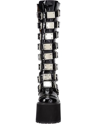 Pleaser Women's Swing-815 Knee-High Boot,Black Patent,8 M US