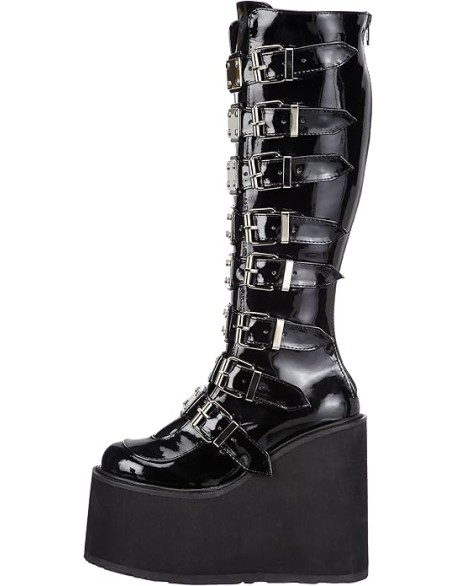 Pleaser Women's Swing-815 Knee-High Boot,Black Patent,8 M US