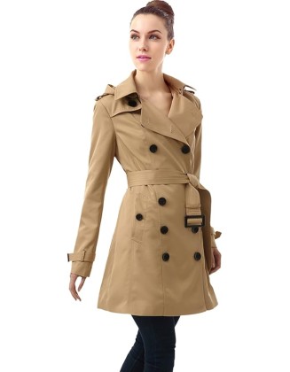 Women Leah Waterproof Hooded Mid Length Trench Coat