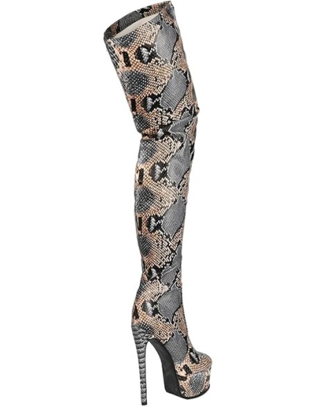 Women Sexy Platform Thigh High Boots Elastic Stiletto High Heel Stretch Over The Knee Boots Side Zipper Round Toe Sexy Thigh High Go Go Boots Pull On for Ladies Dressy Winter party 4-12 M US