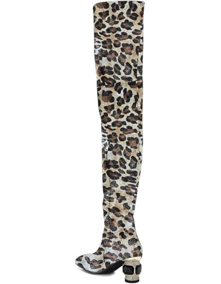 Women Classic Over The Knee Thigh High Boots Square Closed Toe Chunky Block Low Heel Long Boot Suede Side Zipper Ladies Party Club Shoes