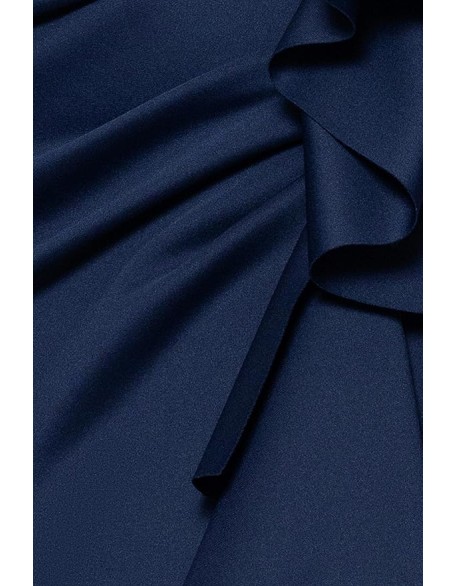 Women's Long Off Shoulder Sweetheart Neck Side Ruffle Gown (Reg and Petite)