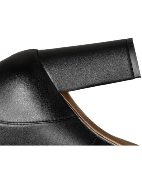 Women's Square Toe Handmade Platform Chunky Heels Genuine Leather Zip Up Chic Knee High Boots