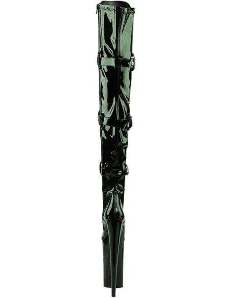 Women Ultra High Platform Lace Up Cone High Heel Over the Knee Boots Zipper Buckled Strappy Thigh High Boots Party Dress Shoes Size 4-16 US