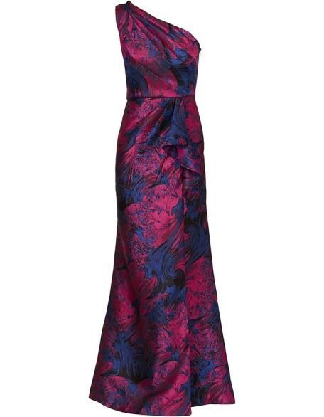 Women's One Shoulder Jacquard Gown