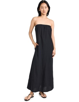 Women's Linen Column Maxi Dress