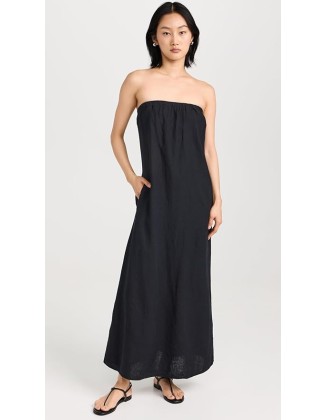 Women's Linen Column Maxi Dress
