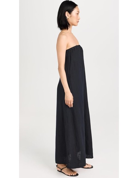 Women's Linen Column Maxi Dress