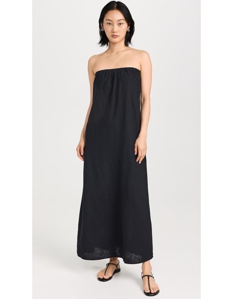 Women's Linen Column Maxi Dress