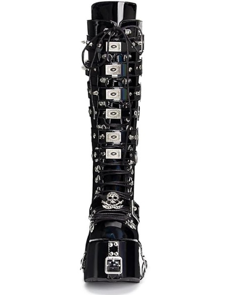 Women Holographic Punk Rivet Goth Platform Boots