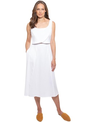 The Breastfeeding Crossover Dress - Classic A-line Silhouette, One-Piece, Easy Nursing
