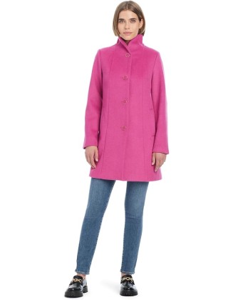 Women's Mid-Length High-Collar Wool Coat