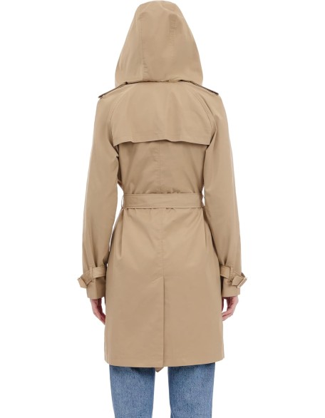 Women's Double Button Trenchcoat with Detachable Hood