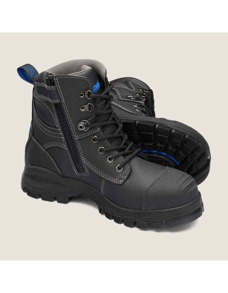 Work Series Zip Up Boots - Black