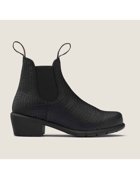 Women's Series Heeled Boots - Black Crocodile