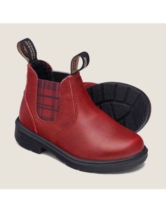 Kids' Series Chelsea Boots - Red / Burgundy Tartan