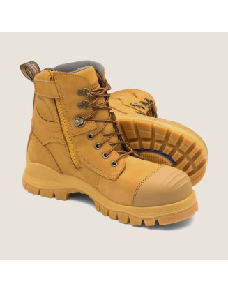 Work Series Zip Up Boots - Wheat