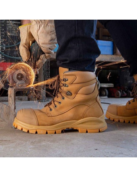 Work Series Zip Up Boots - Wheat