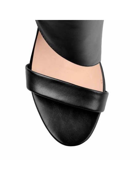 Lace Up Cutout High Heel Sandal Boots
