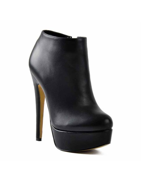 Black Platform Zipper Stiletto Ankle Boots