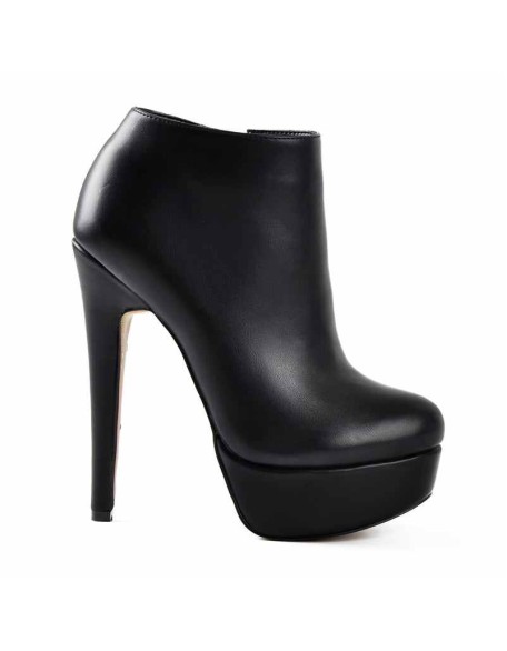 Black Platform Zipper Stiletto Ankle Boots