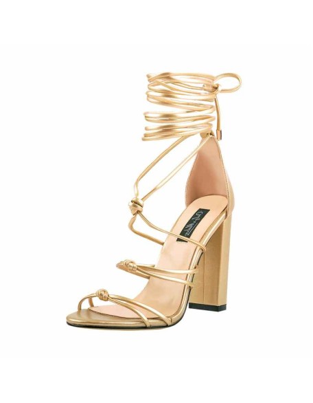 Gladiator Lace up Chunky High Heel Sandals