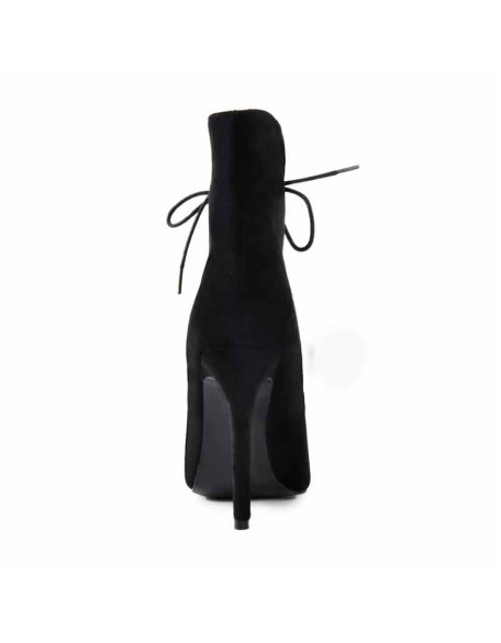 Peep Toe Lace Up Stiletto Ankle Boots