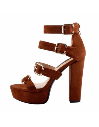 Platform Chunky High Heel Ankle Strap Sandals