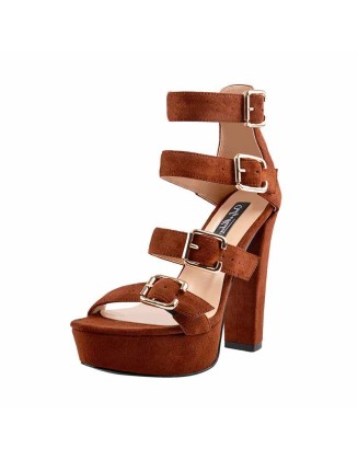 Platform Chunky High Heel Ankle Strap Sandals