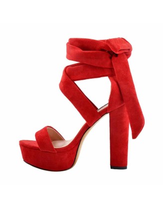 Platform Chunky High Heel Lace Up Sandals