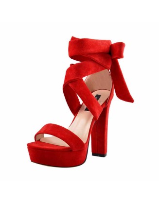 Platform Chunky High Heel Lace Up Sandals