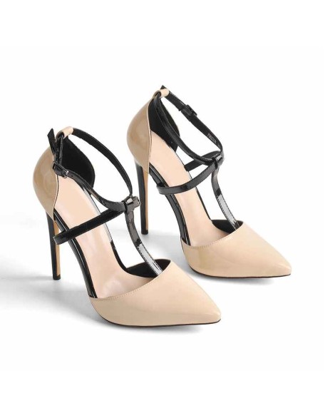 Pointed Toe T-strap Stiletto High Heel Pumps