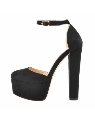 Platform Chunky High Heel Ankle Straps Pumps