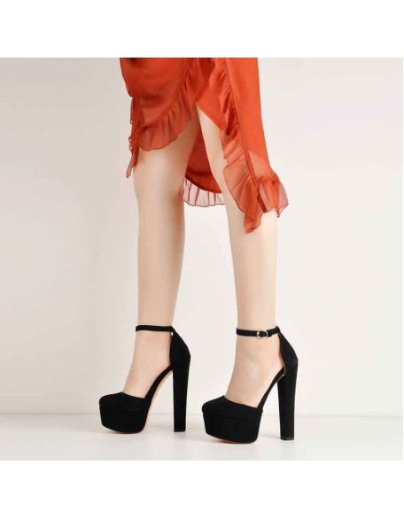 Platform Chunky High Heel Ankle Straps Pumps