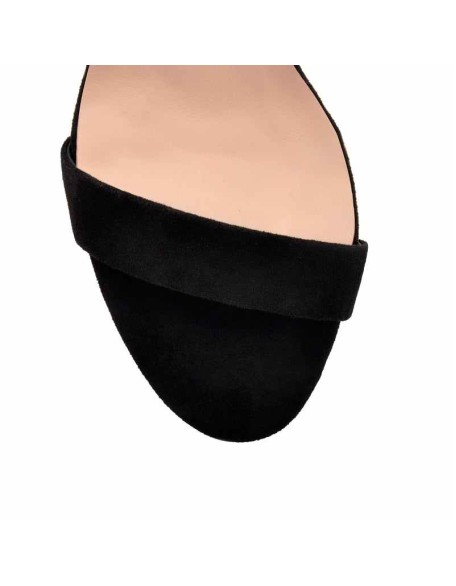 Chunky High Heel Singback Black Sandals