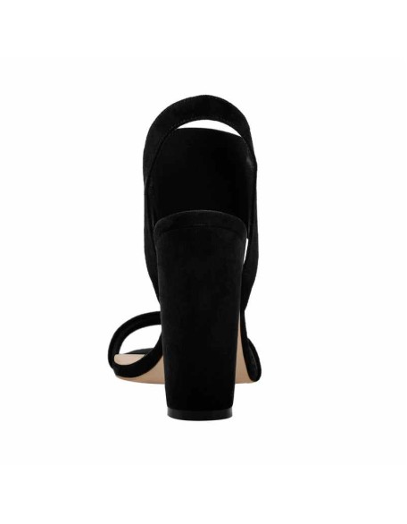 Chunky High Heel Singback Black Sandals