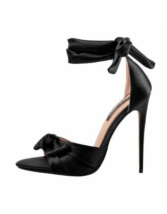 Bow Ankle Strap Stilettos Heel Sandals