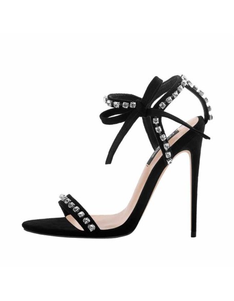 Ankle Strap Rhinestone Stiletto Sandals