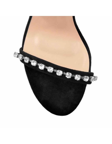 Ankle Strap Rhinestone Stiletto Sandals