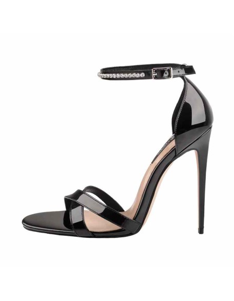 Ankle Strap Rhinestone Gladiator Stilettos Heel Sandals