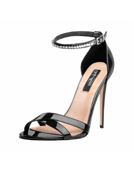 Ankle Strap Rhinestone Gladiator Stilettos Heel Sandals