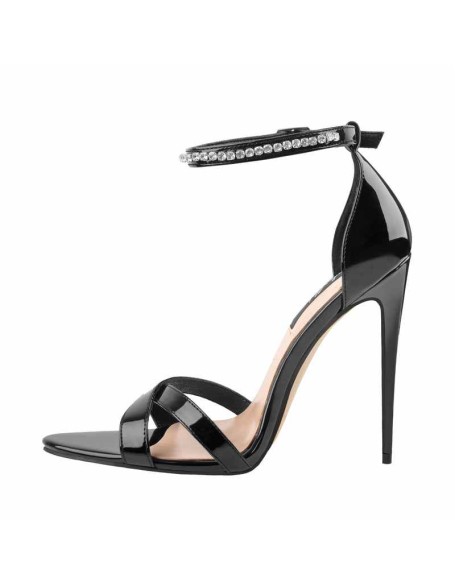 Ankle Strap Rhinestone Gladiator Stilettos Heel Sandals