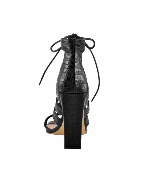 Lace Up Chunky Heel Cut Out Boots Sandals