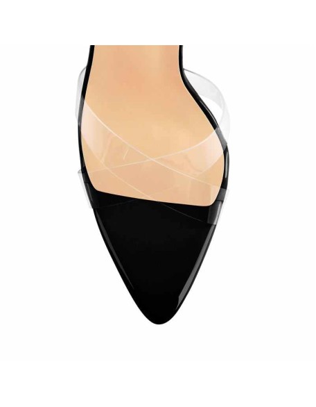Clear Cross Band Open Toe High Heel Sandals