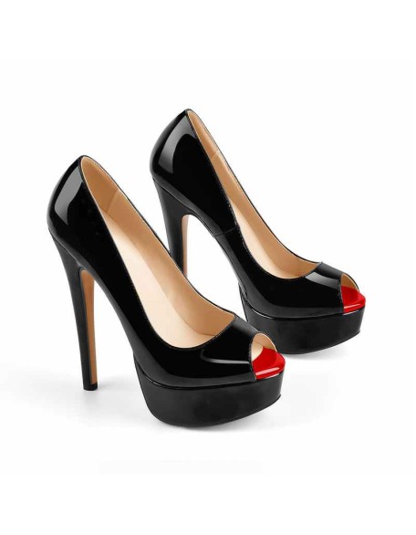 Peep Toe Platform Stiletto High Heel Pumps