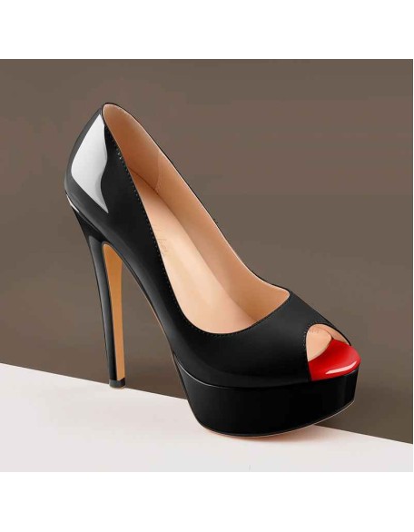 Peep Toe Platform Stiletto High Heel Pumps
