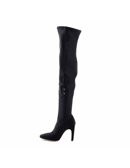 Stretchy Square Toe Block Heel Over the Knee Boots