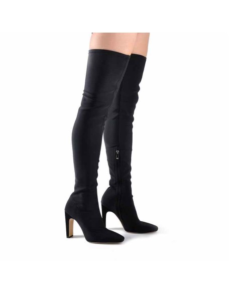 Stretchy Square Toe Block Heel Over the Knee Boots