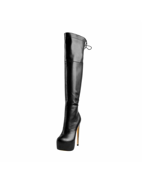 Faux Leather Platform High Heels Thigh High Boots