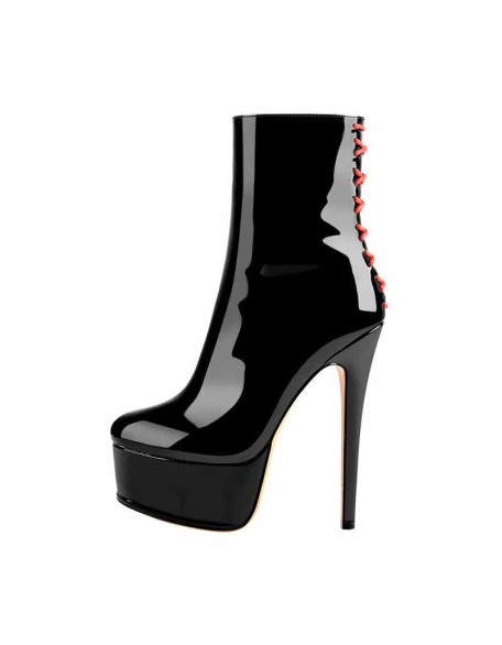 Platform Stiletto High Heel Patent leather Ankle Boots